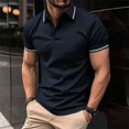 thumbnail image 4 of Jovati Chemise Décontractée à Manches Courtes à Col Rabattu pour Hommes, Tissu en Polyester, Coupe Confortable Respirante, Design Uni, Lavable à la Machine, Épaisseur Standard, 4 of 5