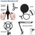 thumbnail image 5 of Amdohai Studio Recording Condenser Microphone Kit with Shock Mount + Flexible Scissor Arm Stand + Pop Filter + Windscreen + Connection Cable for Network Broadcasting Online Singing, 5 of 5