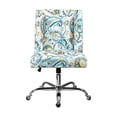thumbnail image 2 of Linon Draper Paisley Upholstered Swivel Office Chair in Blue, 2 of 10