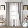 thumbnail image 1 of Mainstays 4 Piece Wave Jacquard Window Curtains Panel Set, Dark Grey, 27.5" W x 84" L, 1 of 6