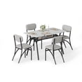 thumbnail image 2 of GloryStar 5-Piece Apartment Dining Set with Storage, Modern 43.3" Small Space Table & 4 Upholstered Chairs, Compact Kitchen Set for 4, 2 of 8