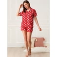 thumbnail image 2 of INSPIRE CHIC Ensembles de Pyjama pour Femmes à Manches Courtes à Pois Vêtements de Nuit Col à Revers Boutonné, 2 of 6