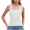 thumbnail image 2 of AherBiu Womens Square Neck Tank Tops Knit Ribbed Seamless Workout Tops Summer Slim Fitting Sleeveless Shirts, 2 of 9