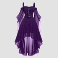 thumbnail image 2 of Robes Style Gothique pour Femmes Grande Taille Mode Robe Midi Corset Manches Longues Évasées Chiffon Fête Élégante, 2 of 5