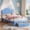 Blue, variant on Eastvita Twin Pink Velvet Upholstered Platform Bed with LED Lights/Crystal Button Headboard/Storage Drawer/Noise-Free/No Box Spring Needed - Stylish Princess Bed for Girls