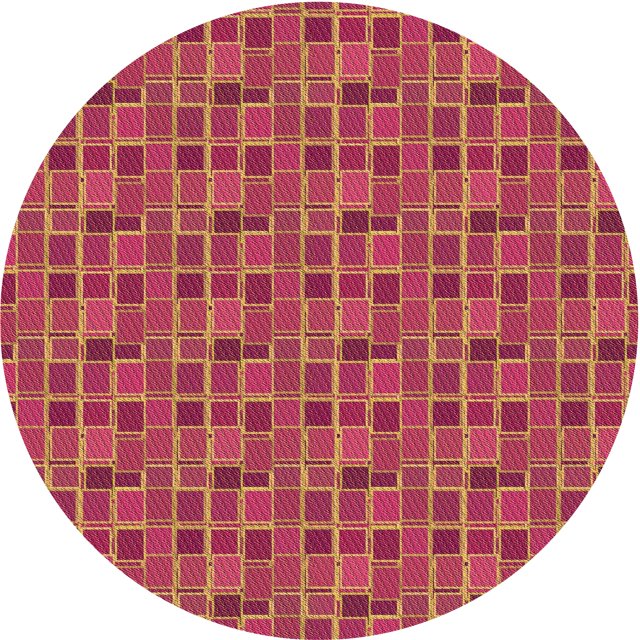 Ahgly Company Tapis d'Intérieur Ronds de Style Transitionnel Lavables à la Machine, Rouge Framboise, 5 Pieds Rond