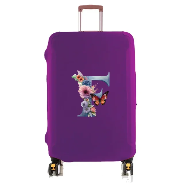 Travel Luggage Cover Baggage Suitcase Protector Washable Reusable Dustproof Scratch-proof Suitcase Cover Butterfly Print Pattern 8butterfly letter F L