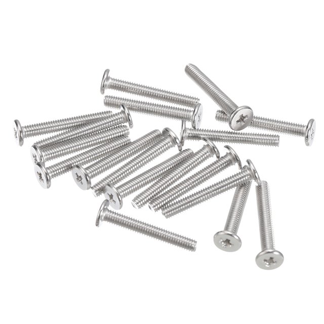 Unique Bargains M3x0.5x20mm Lot de 100 Vis Plates Rondes en Métal pour Machine à Entraînement Phillips