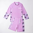 thumbnail image 4 of Kids Rash Guard Swim Shirt And Shorts Set For Boys And Girls, Long Sleeve UPF 50+ Sun Protection, Split Style Conservative Swimwear For Surfing And Swimming, 4 of 4
