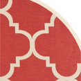 thumbnail image 3 of Safavieh Courtyard Tapis Rouge Intérieur Extérieur - Rond 5 Pieds3 Pouces, 3 of 5
