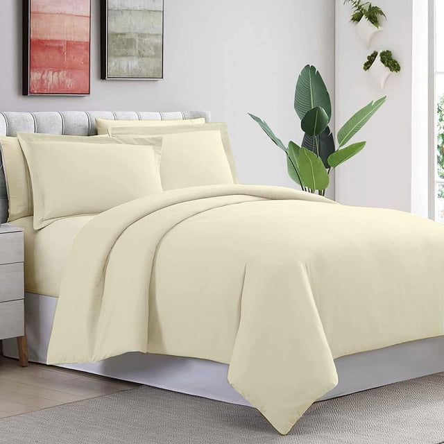 800 Thread Count 100% Egyptian Cotton 1 Piece Duvet Cover with Zipper Closure & Corner 1 Pc Duvet Cover Solid Pattern