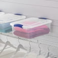thumbnail image 3 of Sterilite 14 Liter Latch Box, Small Clear Plastic Storage Bin with Lid, Blue Latch, 3 of 7