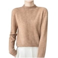 thumbnail image 1 of Cameland Tricot Mode Femme Décontracté Col Semi-Haut Couleur Unie Base Ample, 1 of 3