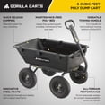 thumbnail image 2 of Gorilla Carts 6 Cu Ft Poly Yard Dump Cart with Quick-Release, 1200 lb Capacity, Black, 2 of 7