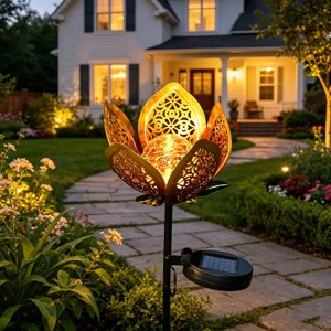 Birdeem Metal Solar Garden Stake Light, Outdoor Waterproof Decorative LED Landscape Lighting, Auto On/Off Path Lights for Yard Patio Walkway