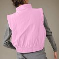 thumbnail image 4 of Women's Casual Solid Color Lapel Hooded Sleeveless Jacket with Elastic Hem for Spring and Summer, 4 of 8