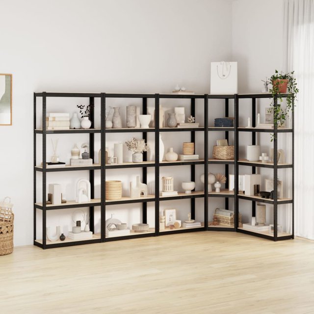 vidaXL 5-Layer Shelves 5 pcs Anthracite Steel&Engineered Wood