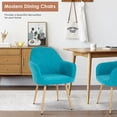 thumbnail image 2 of FDW Metal Arm Dining Chairs, Blue (Set of 2), 2 of 7