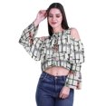 thumbnail image 2 of Moomaya Plus Size Cold Shoulder Top Printed Ladies Tops Blouses Women Party Tops, 2 of 4