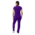 thumbnail image 2 of Adar Scrub Set for Women - Curved V-Neck Scrub Top & Tapered Drawstring Scrub Pants - 4402 - Grape - M, 2 of 7