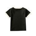 thumbnail image 3 of Penkiiy Tout-Petits Enfants Garçons Filles Mode Confortable Couleur Unie Col Rond Manches Courtes Haut 6 Ans Noir, 3 of 3