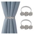 thumbnail image 1 of IH Casa Decor Set Of 2 Curtain Tiebacks Roses Silver, 1 of 2