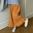 thumbnail image 3 of Liyamei Girls' Solid Color Lace Wide Leg Pants,4-5 Years, 3 of 5