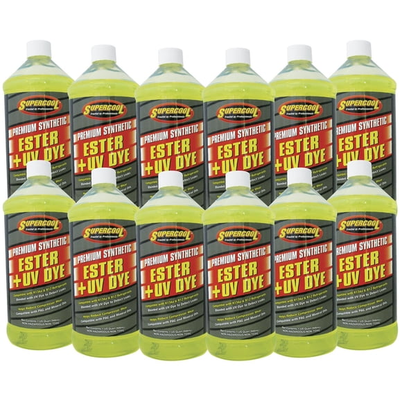 TSI Supercool E32-12CP Ester Oil Plus U/V Dye - 1 Quart, 12 Pack
