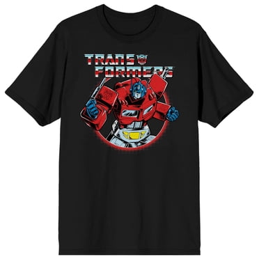 TRANSFORMERS - Optimus Prime in Grid Ring Black T-Shirt