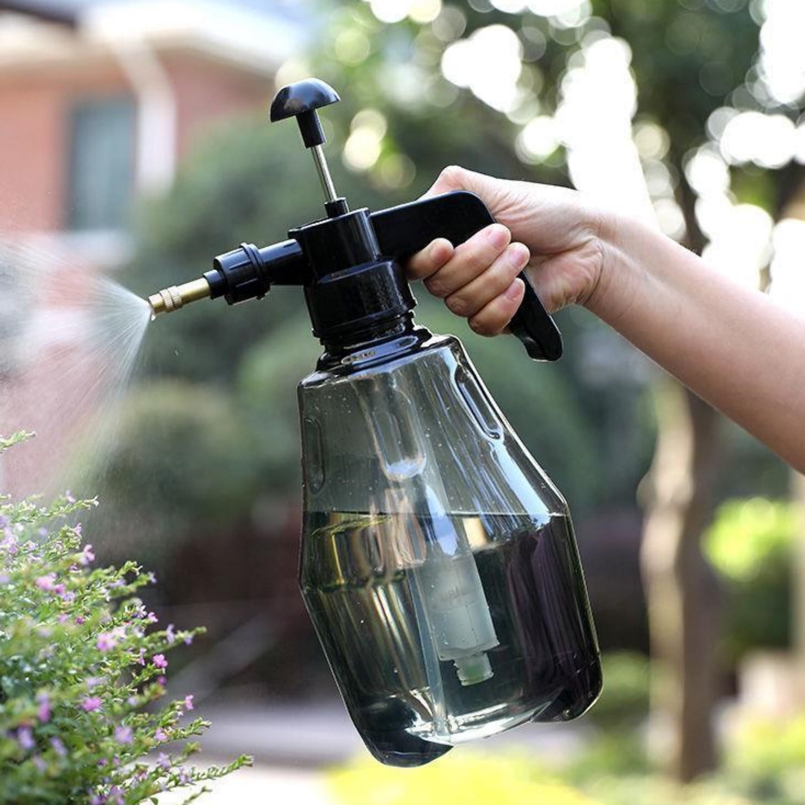 Fwttom Plastic Watering Can, 1500ml Watering Spray Bottle Watering Kettle High Pressure Watering Spray Bottle Watering Kettle Gardening Sprayer Adjustable Modes
