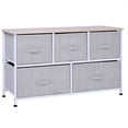 thumbnail image 1 of HOMCOM Linen 5 Drawer Cabinet Organizer Storage Dresser with Metal Frame, 1 of 10