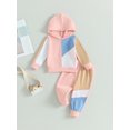 thumbnail image 2 of SUNSIOM Infant Baby Autumn 2Pcs Outfit Contrast Color Long Sleeve Hoodies Sweatshirt Tops Long Pants Set Fall Clothes, 2 of 8