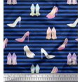 thumbnail image 1 of Soimoi Modal Tissu Satin Rayé & Talons Hauts Tissu Imprimé Mode par la Cour 42 Pouces de Large, 1 of 3