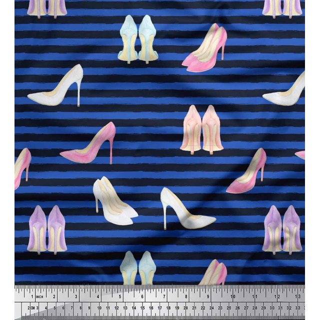 Soimoi Modal Tissu Satin Rayé & Talons Hauts Tissu Imprimé Mode par la Cour 42 Pouces de Large