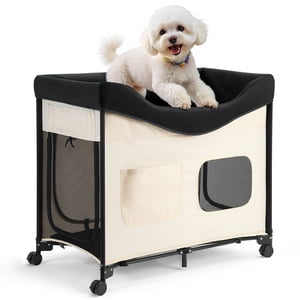 VEVOR Elevated Lounge Pet Bed pliable Bunk Dog Bed avec roues & Sacs latéraux L