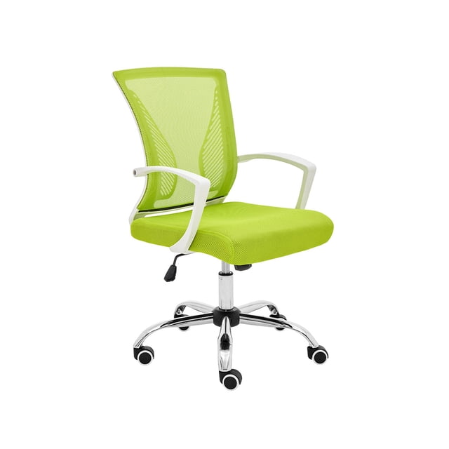 Modern Home Zuna Ergonomic Mesh Mid Back Office Chair, White & Lime