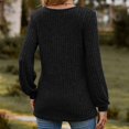 thumbnail image 4 of CEHVOM T-shirt à Manches Longues pour Femmes Col Rond Rayé Mat Couleur Unie avec Boutons en Liquidation, 4 of 4