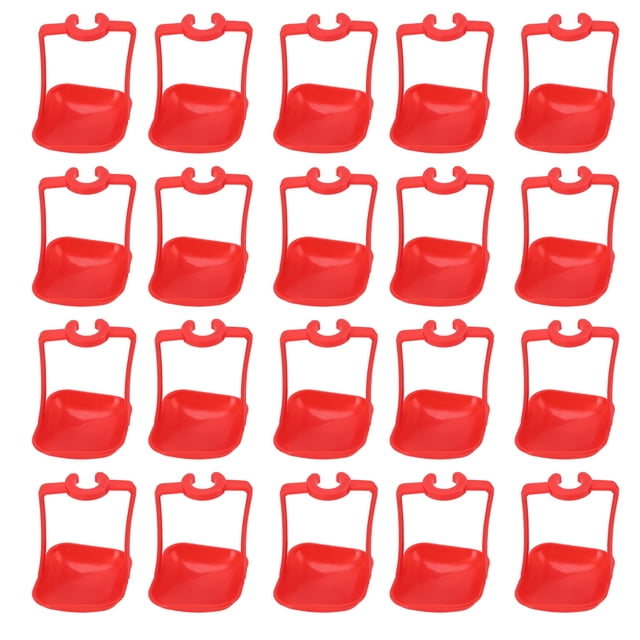 Gobelets Abreuvoirs de Poulet, Tasse à Boire de Poulet Ensemble Résistant à la Rouille Sûr 20Pcs pour les Pigeons pour les Lapins Jaune, Rouge
