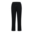 thumbnail image 4 of Bmisegm Women High Waisted Elastic Drawstring Straight Pants with Pockets, Black, XL, 4 of 5