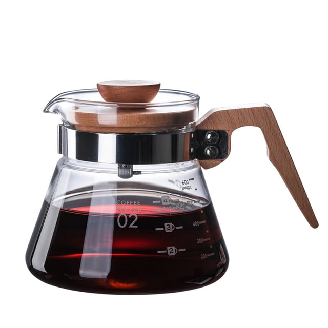 Amdohai Coffee Server 600ml Glass Range Coffee Carafe Coffee Pot Coffee Server Kettle Coffee Maker Teapot