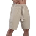 thumbnail image 1 of Plebaso Mens Casual Shorts Elastic Waist Drawstring Summer Shorts Plain Loose Running Shorts with Pockets, 1 of 4