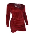 thumbnail image 4 of Vêtements de Club pour Femmes Robe en Velours Bleue Robe Moulante Automne 2021 Vêtements de Club, 4 of 8
