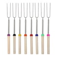 thumbnail image 3 of Lttoisl Telescoping Marshmallow Roasting Sticks Set of 8 with Wooden Handles – 32-Inch Extendable Smore Skewers for Campfire, BBQ, Hot Dogs & Fire Pit Cooking, 3 of 8