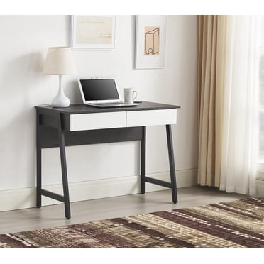 Bureau d'ordinateur Mainstays à 2 tiroirs avec chargeur USB – Pour adolescents et adultes, table d'étude/écriture de 39,4 pouces, finition espresso