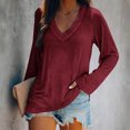 thumbnail image 2 of KIHOUT Spring Winter Womens Tops Fashion Casual Long Sleeve V-Neck Solid Color Ladies Tops Blouse, 2 of 4