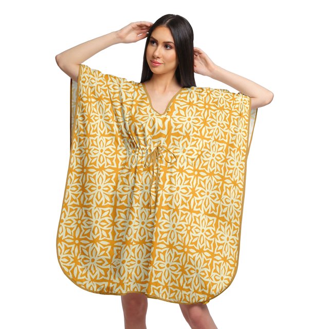 Moomaya Robe Caftan Imprimée de Couverture de Bikini Robes Caftan pour Femmes Grande Taille