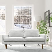 Brassex Oliver Upholstered 3-Seat Sofa for Living Room and Apartment with Slim Track Arms and Splayed Legs, Light Grey