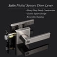 thumbnail image 2 of Polished Chrome Door Handles Interior Square Privacy Door Levers Door Handles Interior Door Lock for Bedroom and Bathroom Reversible for Right/Left Side Doors, 2 of 7