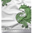 thumbnail image 1 of Soimoi Poly Georgette Fabric Peacock Block Decor Fabric Printed Yard 42 Inch Wide, 1 of 3