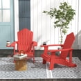thumbnail image 3 of Gymax Chaise Adirondack d'Extérieur Résistante aux Intempéries à Lattes pour Patio avec Porte-Gobelet Rouge, 3 of 8
